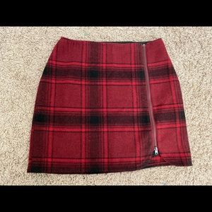Red Plaid Hollister Skirt, Size 0